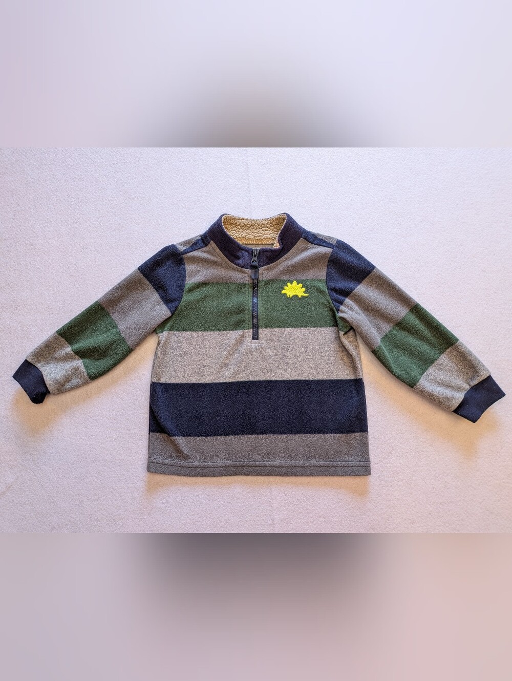Carter's Striped Dinosaur Quarter Zip